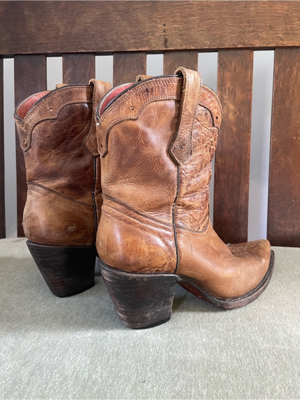 Women’s Brown Leather Heeled Western Boots - Picture 2 of 7